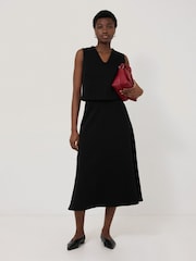 Jigsaw Black Structured Jersey Skirt - Image 1 of 4