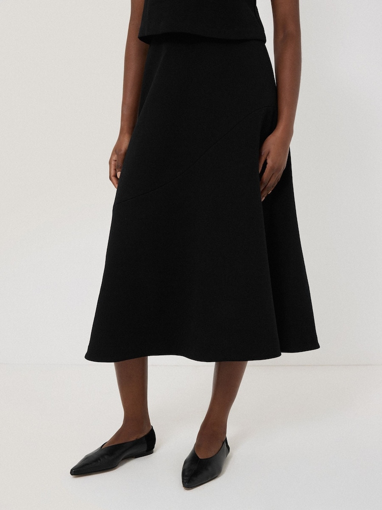 Jigsaw Black Structured Jersey Skirt - Image 2 of 4