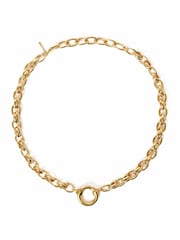 Jigsaw Gold Tone Round Link Chain Necklace - Image 1 of 4