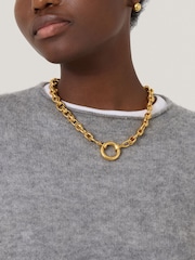Jigsaw Gold Tone Round Link Chain Necklace - Image 2 of 4
