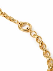 Jigsaw Gold Tone Round Link Chain Necklace - Image 3 of 4