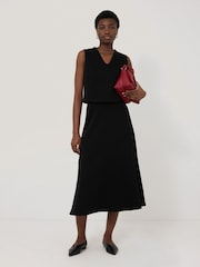 Jigsaw Black Structured Jersey Top - Image 2 of 5