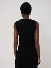 Jigsaw Black Structured Jersey Top - Image 4 of 5
