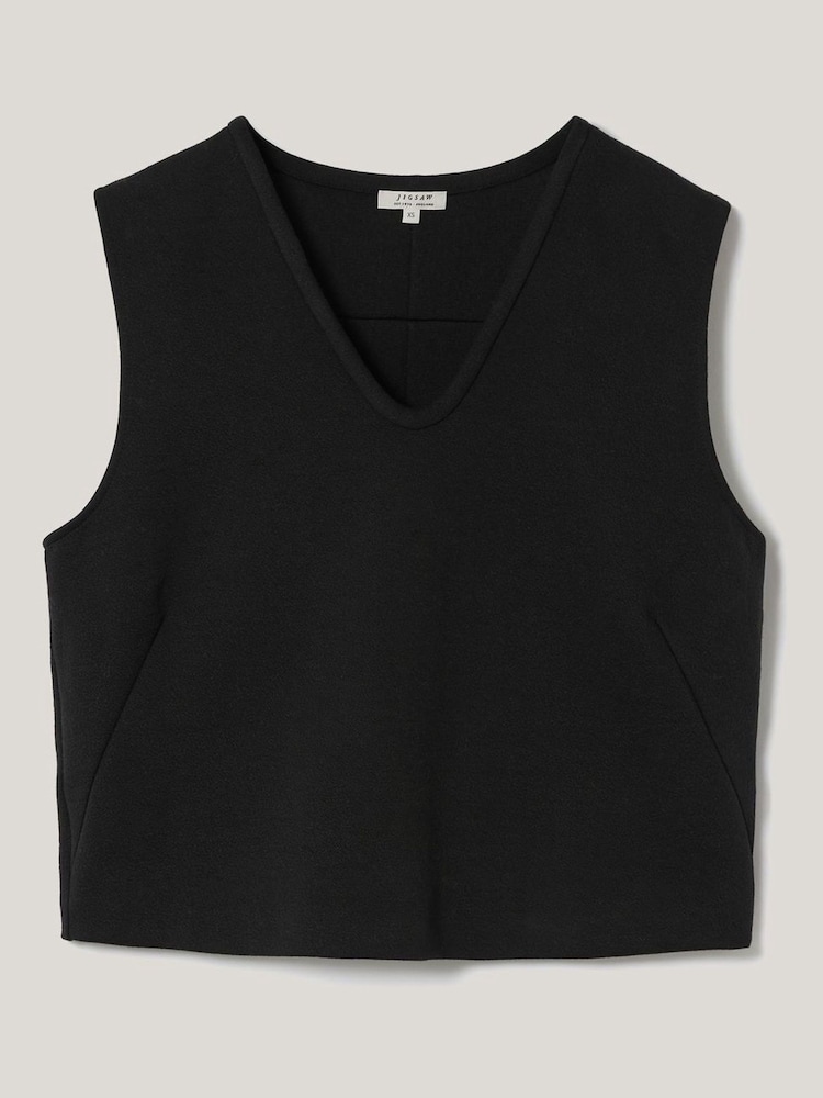 Jigsaw Black Structured Jersey Top - Image 5 of 5