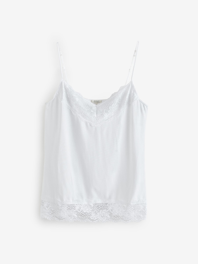Jigsaw White Modal Lace Vest - Image 1 of 1