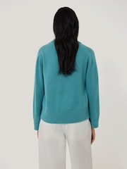 Jigsaw Blue Wool Blend Collar Jumper - Image 2 of 4