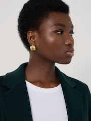 Jigsaw Gold Tone Twisted Dome Hoop Earrings - Image 5 of 5