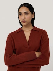 Jigsaw Red Wool Blend Collar Jumper - Image 2 of 4
