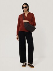 Jigsaw Red Wool Blend Collar Jumper - Image 3 of 4