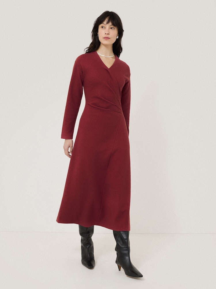 Jigsaw Red Mock Wrap Jersey Dress - Image 1 of 3