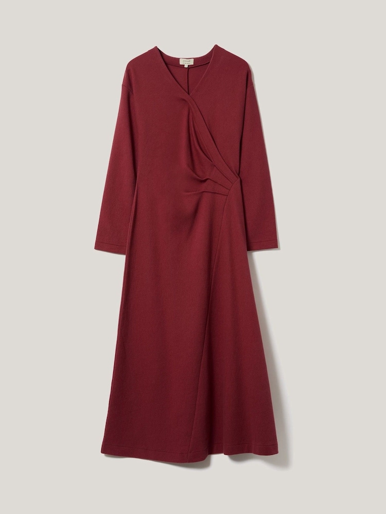 Jigsaw Red Mock Wrap Jersey Dress - Image 3 of 3