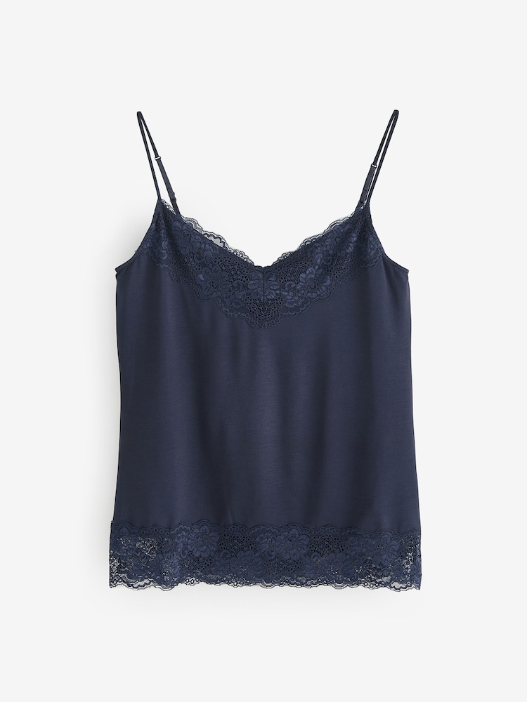 Jigsaw Blue Modal Lace Vest - Image 1 of 1