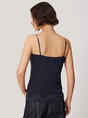 Jigsaw Navy Blue Modal Lace Vest - Image 2 of 6