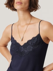 Jigsaw Navy Blue Modal Lace Vest - Image 3 of 6