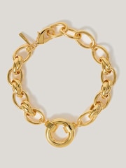 Jigsaw Gold Tone Round Link Chain Bracelet - Image 1 of 4