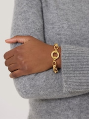 Jigsaw Gold Tone Round Link Chain Bracelet - Image 2 of 4