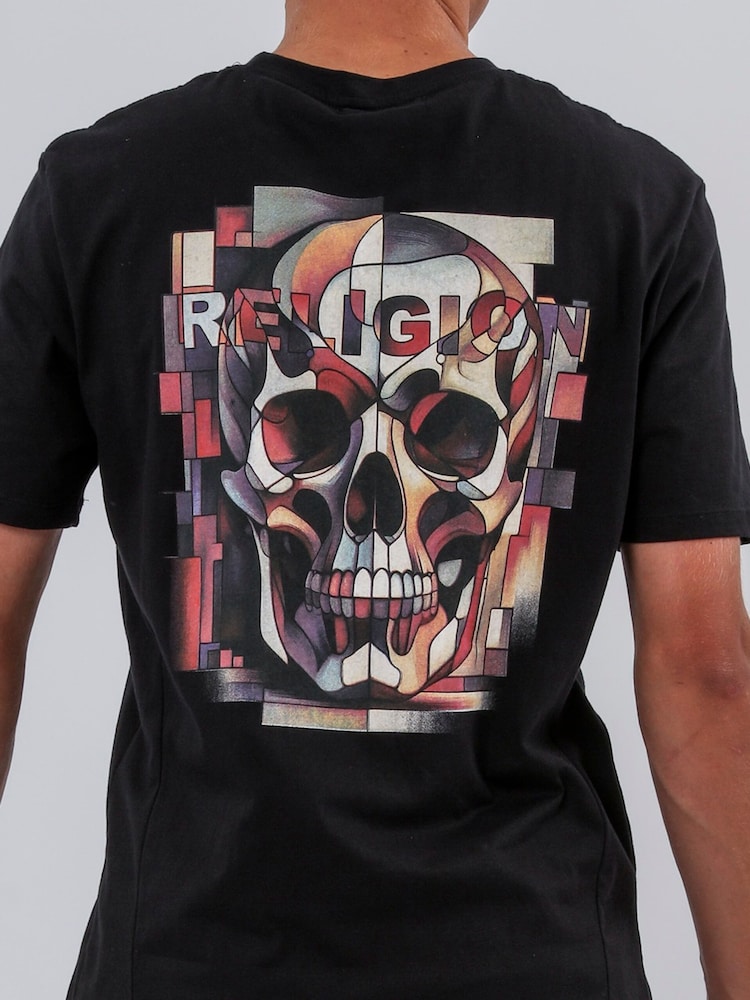 Religion Black Abstract 100% Cotton T-Shirt - Image 2 of 6