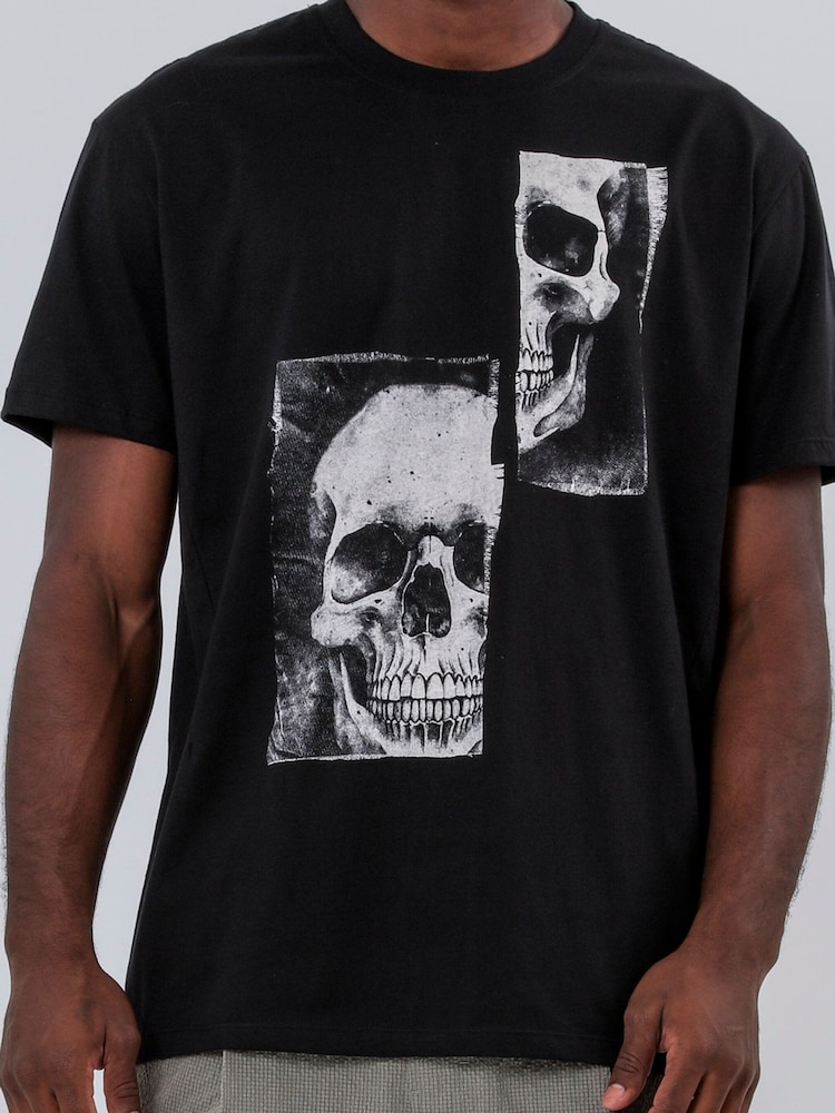 Religion Black Patch Skull 100% Cotton T-Shirt - Image 2 of 6