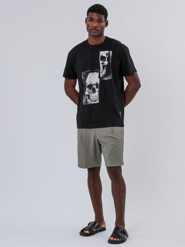 Religion Black Patch Skull 100% Cotton T-Shirt - Image 6 of 6