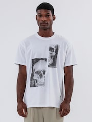 Religion White Patch Skull 100% Cotton T-Shirt - Image 1 of 6