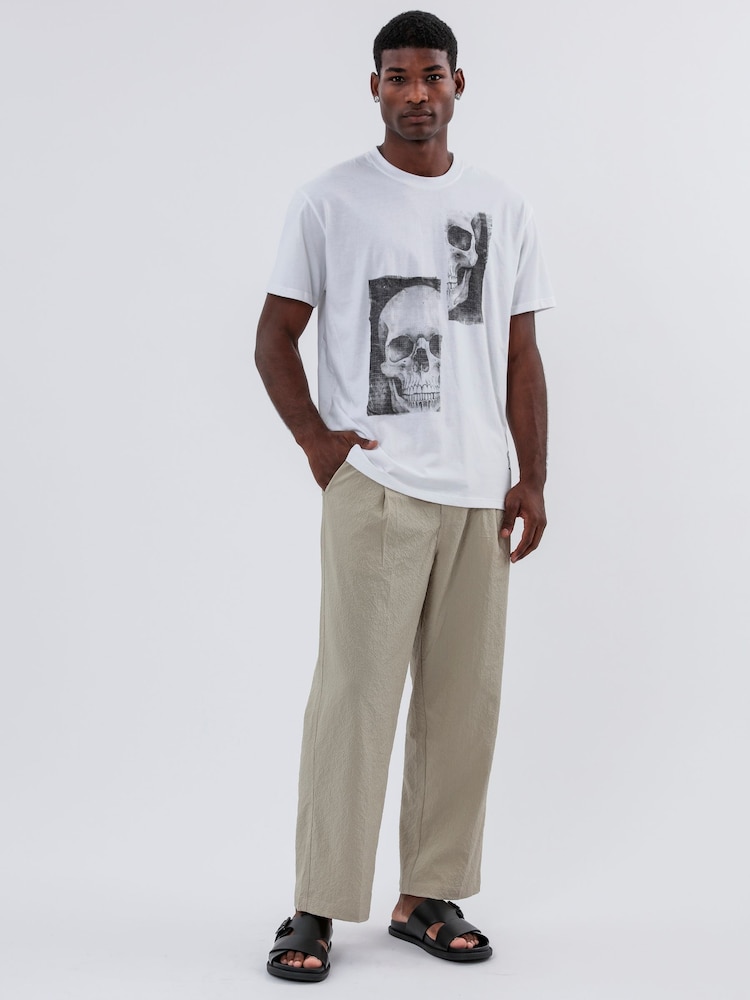 Religion White Patch Skull 100% Cotton T-Shirt - Image 6 of 6