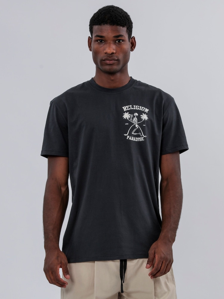 Religion Black Praying Paradise 100% Cotton T-Shirt - Image 1 of 5