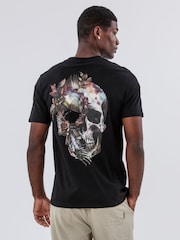 Religion Black Bird Wings Skull 100% Cotton T-Shirt - Image 1 of 4
