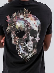 Religion Black Bird Wings Skull 100% Cotton T-Shirt - Image 2 of 4