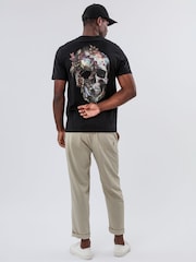 Religion Black Bird Wings Skull 100% Cotton T-Shirt - Image 3 of 4