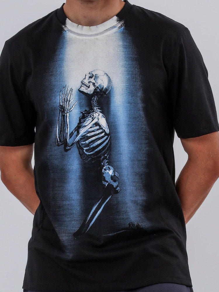 Religion Black Light Of Prayer 100% Cotton T-Shirt - Image 1 of 5