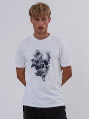Religion White Water Colour Skull 100% Cotton T-Shirt - Image 1 of 5