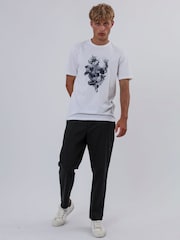 Religion White Water Colour Skull 100% Cotton T-Shirt - Image 4 of 5