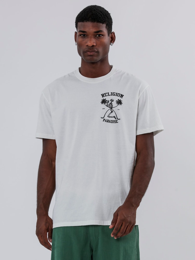 Religion White Praying Paradise 100% Cotton T-Shirt - Image 1 of 6