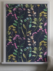 Navy Blue/Pink Isla Floral Made to Measure Faux Silk Roman Blind - Image 5 of 6