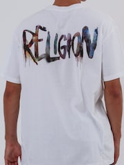 Religion White Rel Watercolour 100% Cotton T-Shirt - Image 3 of 5