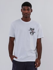 Religion White Distorted Skull 100% Cotton T-Shirt - Image 3 of 5