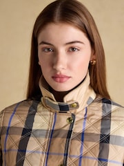 Joules Harrogate Check Showerproof Diamond Quilted Barn Jacket - Image 12 of 17