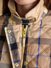Joules Harrogate Check Showerproof Diamond Quilted Barn Jacket - Image 7 of 17