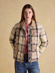 Joules Harrogate Check Showerproof Diamond Quilted Barn Jacket - Image 8 of 17