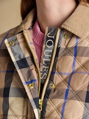 Joules Harrogate Check Showerproof Diamond Quilted Barn Jacket - Image 9 of 17