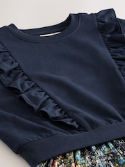 Laura Ashley Navy Frill Sweat Mock Dress - Image 10 of 12
