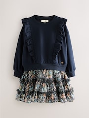 Laura Ashley Navy Frill Sweat Mock Dress - Image 8 of 12