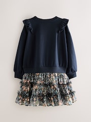 Laura Ashley Navy Frill Sweat Mock Dress - Image 9 of 12