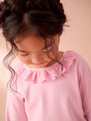 Laura Ashley Pink/Navy Long Sleeve Ribbed Top and Skirt Set - Image 5 of 10