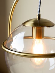 Rockett St George Antique Brass Glass Globe Ceiling Light - Image 4 of 5
