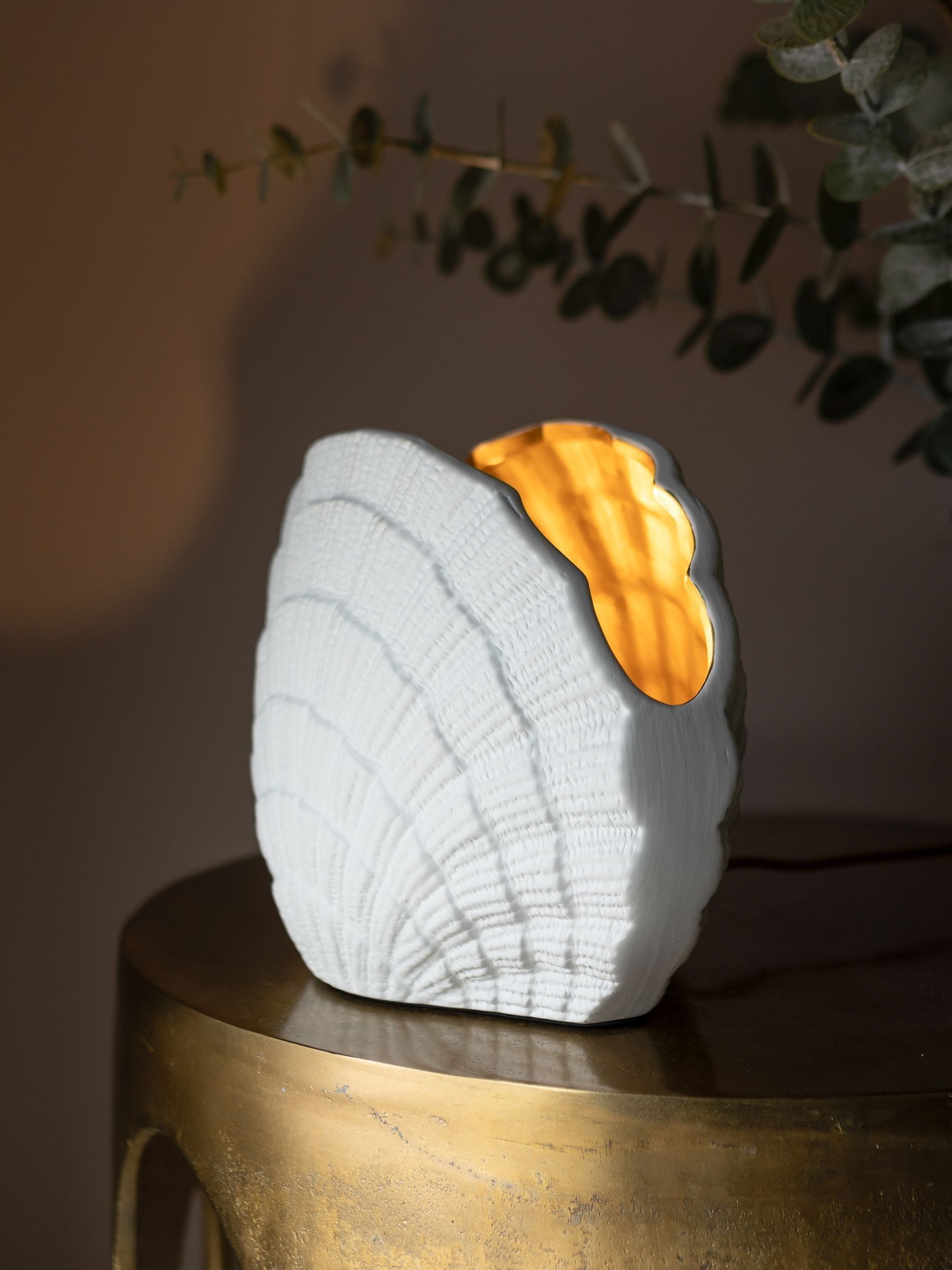 Rockett St George Gold Clam Shell Table Lamp | Laura Ashley
