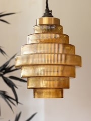Rockett St George Amber Tiered Glass Easy Fit Ceiling Light - Image 2 of 7