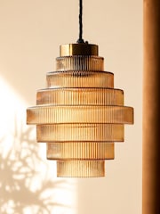 Rockett St George Amber Tiered Glass Easy Fit Ceiling Light - Image 4 of 7