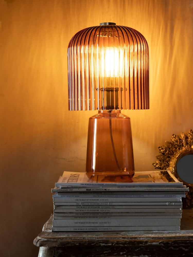 Rockett St George Amber Seventies Champagne Glass Table Light - Image 1 of 7