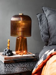 Rockett St George Amber Seventies Champagne Glass Table Light - Image 6 of 7